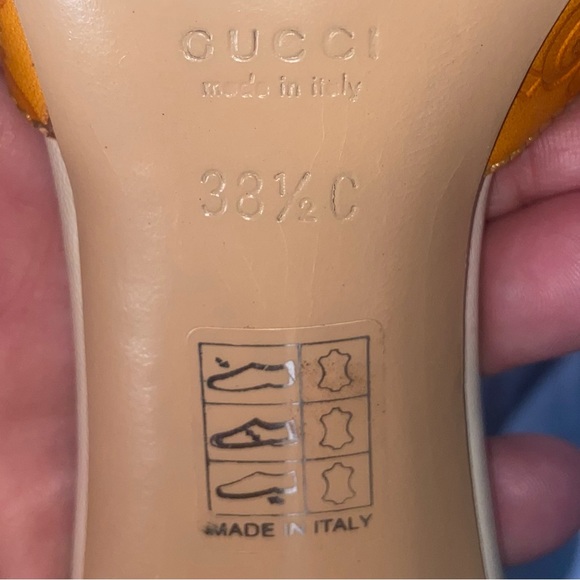 Vintage GUCCI Guccissima LOGO kitten heel open toe horsebit mules Size 8.5 - Picture 14 of 16